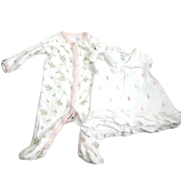 Ralph Lauren Baby Girls Bundle Dress Sleeper